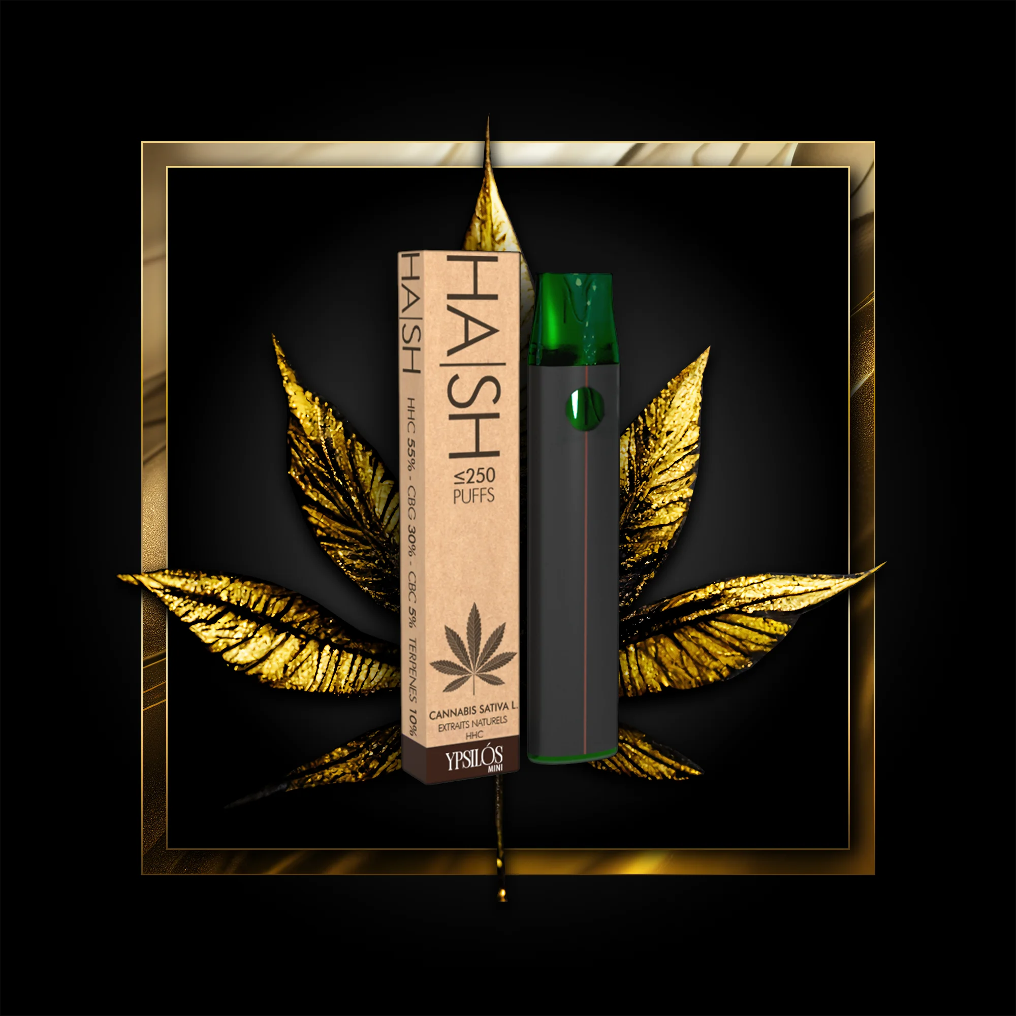 Hash (kertakäyttöinen) 250 puhallusta - 0,50 ml. HHC